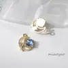 Colgante Luna Sencillo de Aleación Incrustado con Circonita Cúbica Charm para Collar Pulsera Pendientes y Otros Accesorios de Joyería DIY