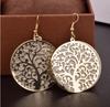 Nuevos Aretes de Moda de Venta Caliente, Elementos Populares, Aretes Esmerilados de Árbol Hueco para Mujer Fabricante Mayorista