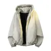 Jaqueta de Algodão com Capuz Masculina 2026 com Gola Grande de Pelo, Fashion, Tendência, Casual, Versátil, Acolchoada e Espessa, Parka para Casal
