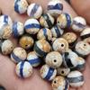 Ágata lineal azul cuentas redondas Jade cuentas sueltas pulsera de ágata de fuego accesorios de joyería cuentas hechas a mano cuentas amarillas blancas