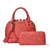 Portatarjetas Plegable Transfronterizo para Mujer con Doble Cremallera y Lentejuelas de Gypsophila, Bolso de Alta Apariencia para Suegra, Portabolsos de Moda para Mujer