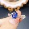 Anillo de Zafiro Natural Popular al por Mayor de Fábrica Plata S925 Incrustado con Piedra Principal 5*7 Fábrica de Joyería de Lujo Venta Directa