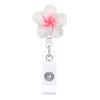 Plumeria Hawaiana Fresca Pequeña Hebilla de Tirón Fácil Flor de Barro Suave Hecha a Mano Insignia Retráctil Hebilla de ID de Tirón Fácil