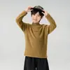 Valle del Viento 2026 Invierno Nuevo Estilo Coreano Chic Cuello Semi Alto Camiseta Base con Letras Cálida Versátil Camiseta Interior para Niños