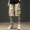 Verão 2025 Novo Shorts Cargo Masculino Multibolsos Moderno Ins Solto Reto Casual Esportivo