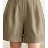 Shorts Casuales Transpirables Estilo Old Money para Mujer Verano 2026, Súper Bonitos y Adelgazantes, con Dobladillo Enrollado y Diseño de Pliegues