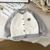 Cárdigan de Punto para Niños Otoño Nuevo Estilo Chaqueta de Manga Larga para Bebé 2025 Ropa Exterior Versátil de Cuello Redondo para Niños Ropa Infantil Al por Mayor