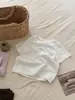 Camiseta Infantil de Manga Curta 2026 Verão Meninos e Meninas Simples Algodão Puro Gola Redonda Roupa Infantil