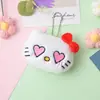 Muñeco de Peluche de Gato KT de Dibujos Animados Llavero Lindo Gato Muñeca Colgante para Teléfono Móvil Versátil para Mochila de Mujer Accesorios de Ropa