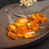 Cristal Amarelo Cinco Caminhos Deus da Riqueza Cinco Elementos Bagua Estampagem Dourada Escritura Três Harmonias Contas de Barril Contas Redondas DIY Contas Soltas Acessórios Estilo Chinês