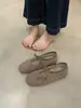 Zapatos Planos de Lana con Tira Cruzada y Punta Redonda, Cálidos, de Ballet, Bajos, con Suela Suave de Algodón, con Zapatos Mary Jane de Felpa para Mujer