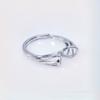 Anillo de Plata Esterlina S925 Soporte Vacío 8-12mm Soporte para Anillo de Perla Botón de Moda Cuerda DIY Accesorios de Plata Venta al Por Mayor de Fábrica