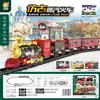 Simulación tren de vapor retro pista súper larga tres agujeros rociador modo de carga tarjeta de escena muchas luces Música