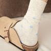 Calcetines Florales Pequeños para Mujer de Media Pantorrilla Serie Miu Estilo Retro Genial Versátiles Ins de Moda Retro Japonés Calcetines de Felpa