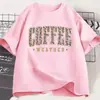 Camiseta Retrô Casual de Manga Curta Livros e Café para Homens e Mulheres Presente para Amante de Livros e Café Top de Manga Curta Dia