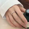Anel de prata pura s999 com laço escovado para mulheres, nicho, fresco, doce, fofo, com zircônia, anel ajustável para dedo indicador