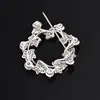 Broche de Flor de Circonia Multicolor, Chapado en Oro con Incrustaciones de Diamantes para Chaqueta de Traje de Mujer, Pin Elegante y Versátil