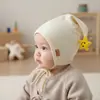 Gorro para Bebé Estilo Nuevo Primavera y Otoño Cara Sonriente Orejeras de Estrella Algodón Puro con Lazos Gorro Suave para Recién Nacido
