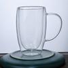 Caneca de café com leite resistente ao calor, copo para bebidas com isolamento de camada dupla, copo transparente em forma de ovo de vidro borossilicato de alta espessura, camada dupla