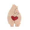 Familia de Osos de Madera Transfronteriza Abrazo Corazón Oso Regalo de Acción de Gracias Día de la Madre Manualidades Creativas de Madera Adornos