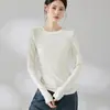 Camiseta Manga Longa Gola Redonda Feminina Cleanfit, Camisa Base Slim-Fit com Caimento em Lyocell Lã Acetato, Outono 2026