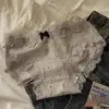 Ropa Interior de Algodón Retro Francesa para Mujer, Sexy Braguita de Algodón Puro de Cintura Baja con Lunares Crema y Ribete de Encaje para Niñas