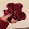 Goma para el pelo de tela a cuadros rojos para mujer, accesorio de moda y versátil para el pelo, banda elástica de alta elasticidad, cuerda para moño, accesorio para el cabello