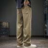 Pantalones Casuales de Punto Rectos de Pierna Ancha Estilo Retro Americano para Hombre, Empalmados Sueltos de Moda con Cordón Deportivos Versátiles
