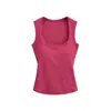 Camisola Estilo Menina Sexy Quente para Mulheres, Top Sem Mangas Justo e Elástico com Decote Quadrado