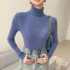 Ropa de Primera Línea Suéter de Cachemir para Mujer de Cuello Alto Sin Costuras Otoño e Invierno Nuevo Top Camiseta Base de Punto Versátil