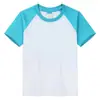 Camisetas Infantis de Manga Curta, Novo Estilo, Logo Personalizado, Estampa Gráfica, Camisetas Publicitárias, Versão Lisa de Cor Contrastante, Uniformes de Grupo de Algodão Puro