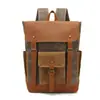 Mochila de Lona Impermeable con Cera de Aceite Vintage de Cuero Crazy Horse, Bolsa de Viaje de Gran Capacidad, Venta Directa de Fábrica de Mochilas de Lona