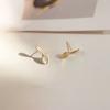 Aretes de pin de plata 925 cuchara tenedor aretes asimétricos aretes de personalidad de temperamento simple para mujer nueva moda 2022