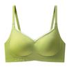 Roupa íntima de látex sem costura feminina aro sem aro copo UU seios pequenos franzidos para cima Suporte superior anti-queda dos seios sutiã ajustável