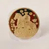 Medalha Comemorativa do Ano do Cavalo Prata Banhada a Ouro Gravada Moeda de Ano Novo Prata Banhada Cavalo do Zodíaco Cavalo do Ano Medalha Comemorativa Evento de Vendas do Clube Pequeno Presente