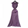 Vestido de Punto Delgado con Botones Metálicos, Cuello Redondo, Sin Mangas, Estilo Chanel, Transfronterizo, para Mujer, Nuevo Estilo 26, Ceñidor de Cintura, Largo