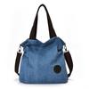 Bolsa Casual Europeia e Americana Feminina Simples Artística de Lona Portátil Ombro Transversal Bolsa Feminina de Lona de Grande Capacidade com Múltiplas Camadas
