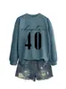 Capítulo 40 Amazon eBay Loja Independente Casual Confortável Feminino Outono Inverno Gola Redonda Manga Longa Moletom Camisa Base