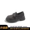 Mocasines de plataforma estilo británico retro para mujer, nueva colección primavera/otoño 2026, estilo francés sin cordones