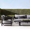 Sofá Exterior Combinación Patio Villa Jardín Hotel Terraza Exterior Ocio Impermeable Protector Solar Muebles de Madera Maciza de Teca