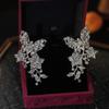 Pendientes de Borla con Forma de Gota de Agua y Mariposa Incrustados de Diamantes de Lujo y Exquisitos Pendientes de Princesa Dulce para Mujer Pendientes Explosivos Transfronterizos Europeos y Americanos