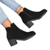 Comercio exterior talla extra botas martin mujer 2023 otoño e invierno nuevas cómodas punta redonda tacón grueso cremallera lateral botas en stock venta al por mayor