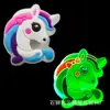Flor de Sapato Unicórnio Removível Luz LED DIY Sapato com Furos Infantil com Decoração de Luz Sapato Luminoso Acessórios Luminosos