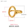 Soporte para Anillos Retro Hecho a Mano DIY con Incrustaciones de Cera de Abeja Turquesa Ovalado Recubierto de Oro de 18K para Hombres y Mujeres