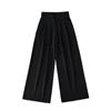 Xz2568-25 Otoño Nuevo Estilo Europeo y Americano Cintura Ancha Cordón Holgado Pierna Ancha Pantalones de Mujer Perezoso Recto Casual