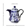 Conjunto de Chá de Porcelana Azul e Branca de Jingdezhen Estilo Chinês Bule Cerâmico Doméstico Gaiwan Recepção de Escritório Conjunto Completo Caixa de Presente