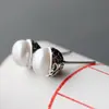 Joyería de Plata Nafuge al por Mayor Pendientes de Plata de Ley 925 Incrustados con Perla Natural Pendientes Retro de Plata Tailandesa para Mujer