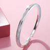 Nueva pulsera sencilla con forma cuadrada esmerilada abierta, estilo coreano para mujer, pulsera con anillo pequeño a juego, chapada en plata, venta al por mayor