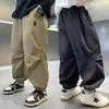 Pantalones para niño, pantalones de trabajo de primavera y otoño, nuevo estilo 2026, ropa de otoño para niños, pantalones largos holgados y casuales para niños mayores, modernos