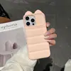 Diseño a Rayas con Orejas de Gato Tridimensionales Adecuado para Funda de Teléfono Apple 17 Pro Max iPhone 16 Agujero Grande Lateral Pata de Gato Funda Suave